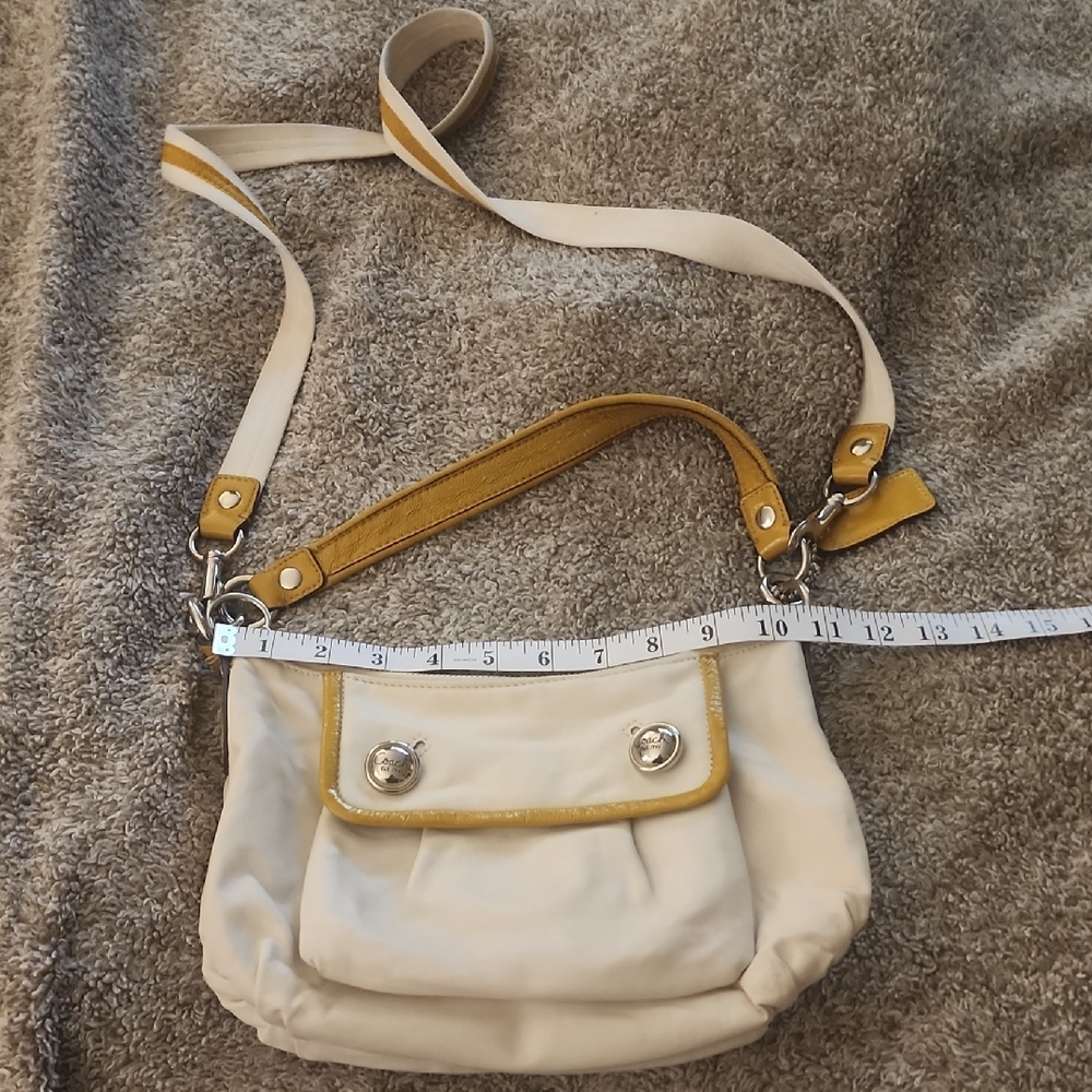 Coach Stylish Cream and Yellow Women's Bag